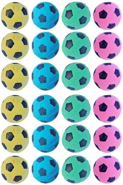 Foam Sponge Soccer Ball Cat Toy Interactive Cat Toys Independent Pet Kitten Cat Exrecise Toy Balls for Fat Cats Kittens, Soft, Bouncy and Noise Free, Pack of 24.